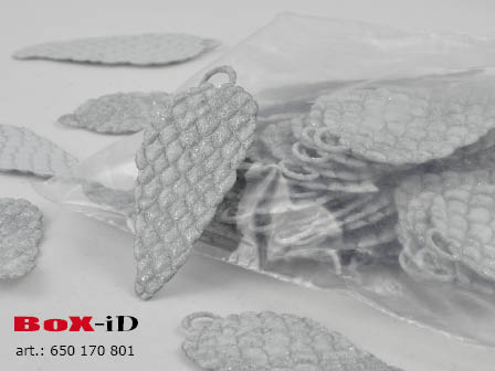 Pine cone :  white 65 mm (50pcs)